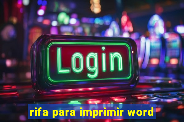 rifa para imprimir word